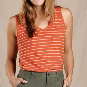 TOAD & CO V-Neck Gromm Tank with patch pocket- Size Large